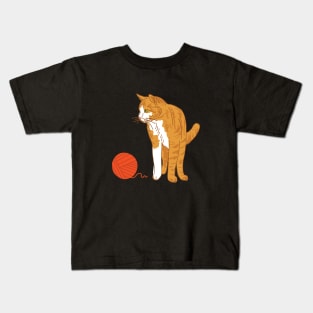 Cute Tabby Cat Kids T-Shirt